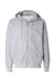 Hanes F280 Mens Ultimate Cotton PrintPro XP Pill Resistant Full Zip Hooded Sweatshirt Hoodie w/ Pockets Light Steel Grey Flat Front