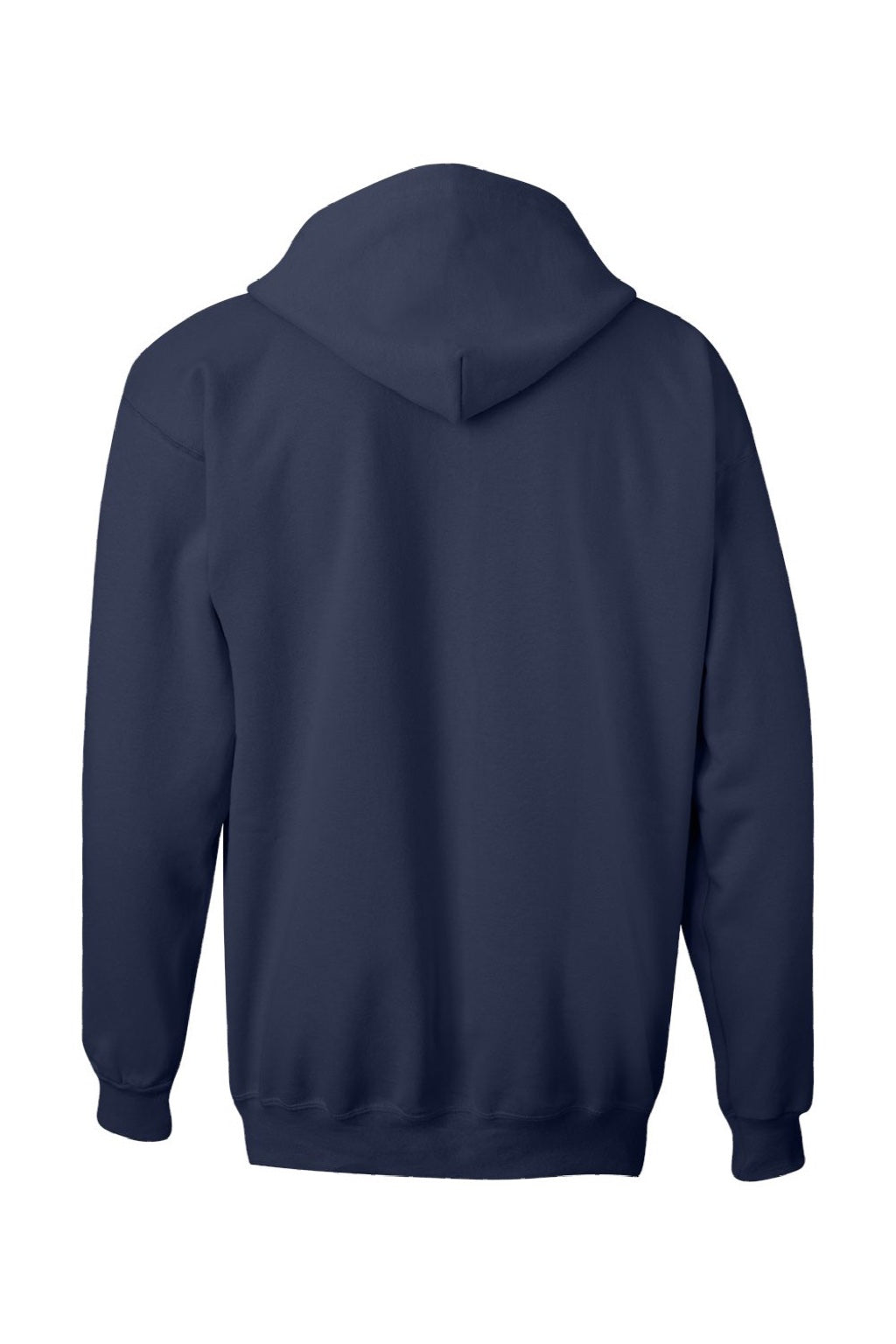 Hanes F280 Mens Ultimate Cotton PrintPro XP Pill Resistant Full Zip Hooded Sweatshirt Hoodie w/ Pockets Navy Blue Flat Back