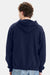 Hanes F280 Mens Ultimate Cotton PrintPro XP Pill Resistant Full Zip Hooded Sweatshirt Hoodie w/ Pockets Navy Blue Model Back