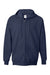 Hanes F280 Mens Ultimate Cotton PrintPro XP Pill Resistant Full Zip Hooded Sweatshirt Hoodie w/ Pockets Navy Blue Flat Front