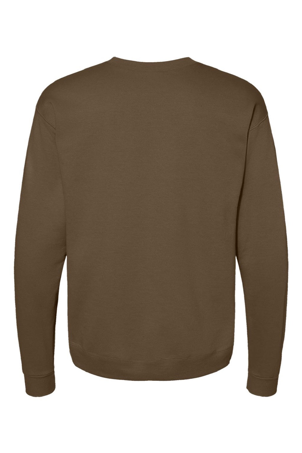 Hanes P160 Mens EcoSmart Print Pro XP Pill Resistant Fleece Crewneck Sweatshirt Army Brown Flat Back