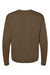 Hanes P160 Mens EcoSmart Print Pro XP Pill Resistant Fleece Crewneck Sweatshirt Army Brown Flat Back