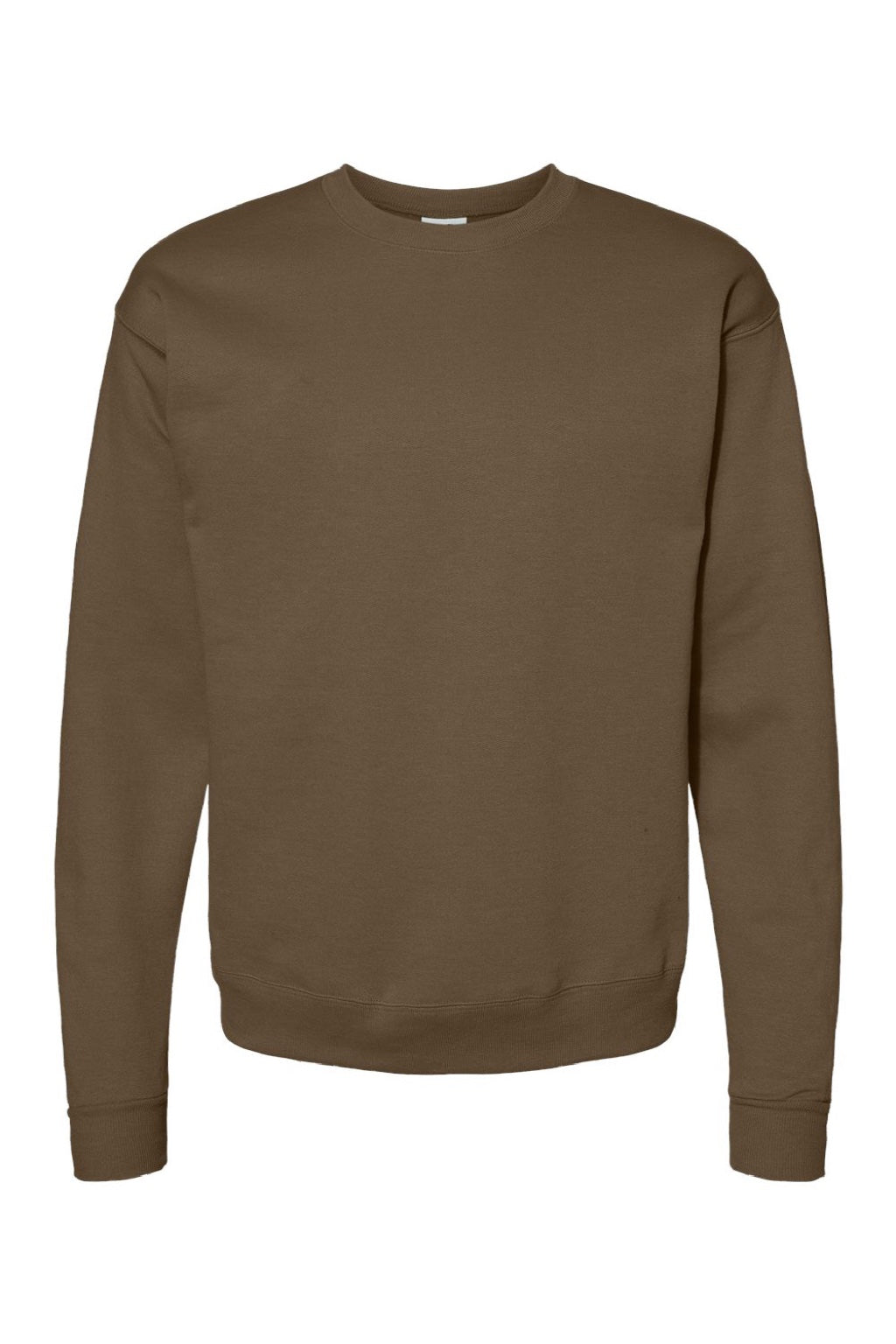 Hanes P160 Mens EcoSmart Print Pro XP Pill Resistant Fleece Crewneck Sweatshirt Army Brown Flat Front