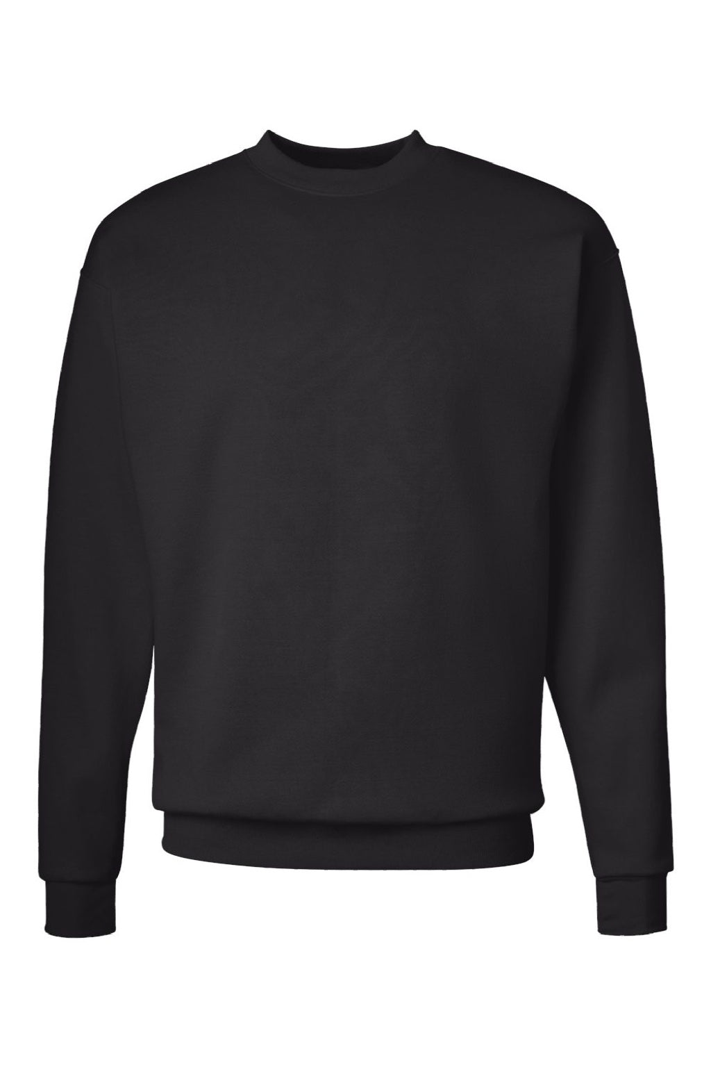 Hanes P160 Mens EcoSmart Print Pro XP Pill Resistant Fleece Crewneck Sweatshirt Black Flat Front