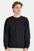 Hanes P160 Mens EcoSmart Print Pro XP Pill Resistant Fleece Crewneck Sweatshirt Black Model Front
