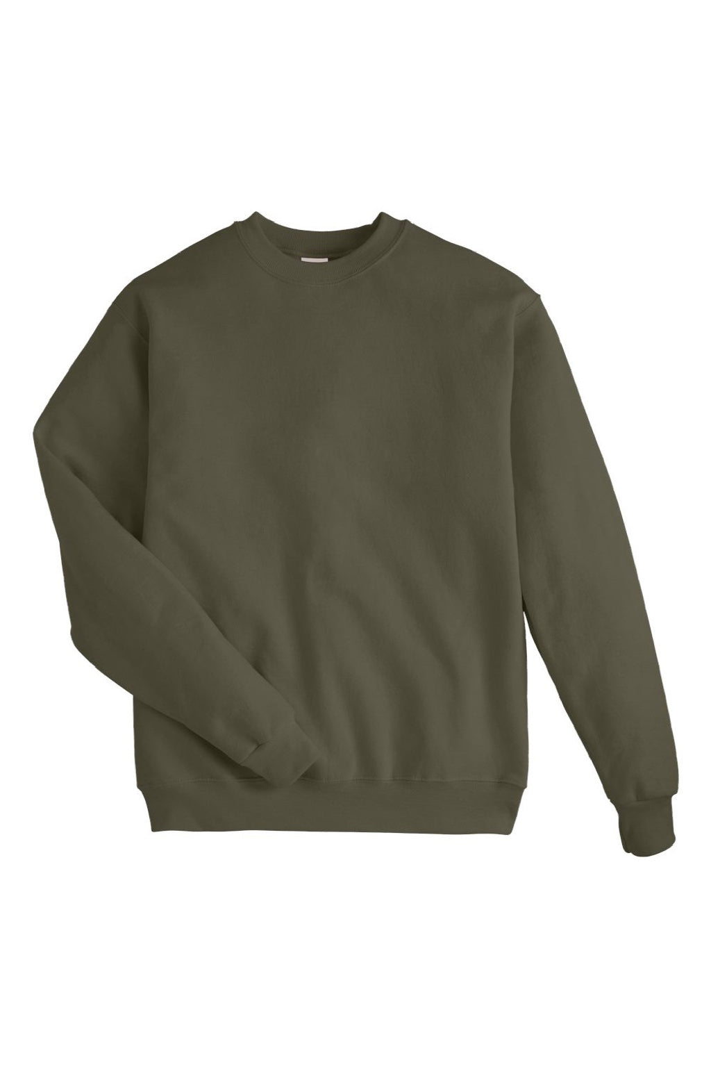 Hanes P160 Mens EcoSmart Print Pro XP Pill Resistant Fleece Crewneck Sweatshirt Fatigue Green Flat Front