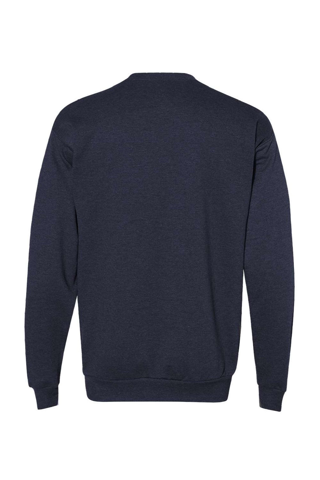 Hanes P160 Mens EcoSmart Print Pro XP Pill Resistant Fleece Crewneck Sweatshirt Heather Navy Blue Flat Back