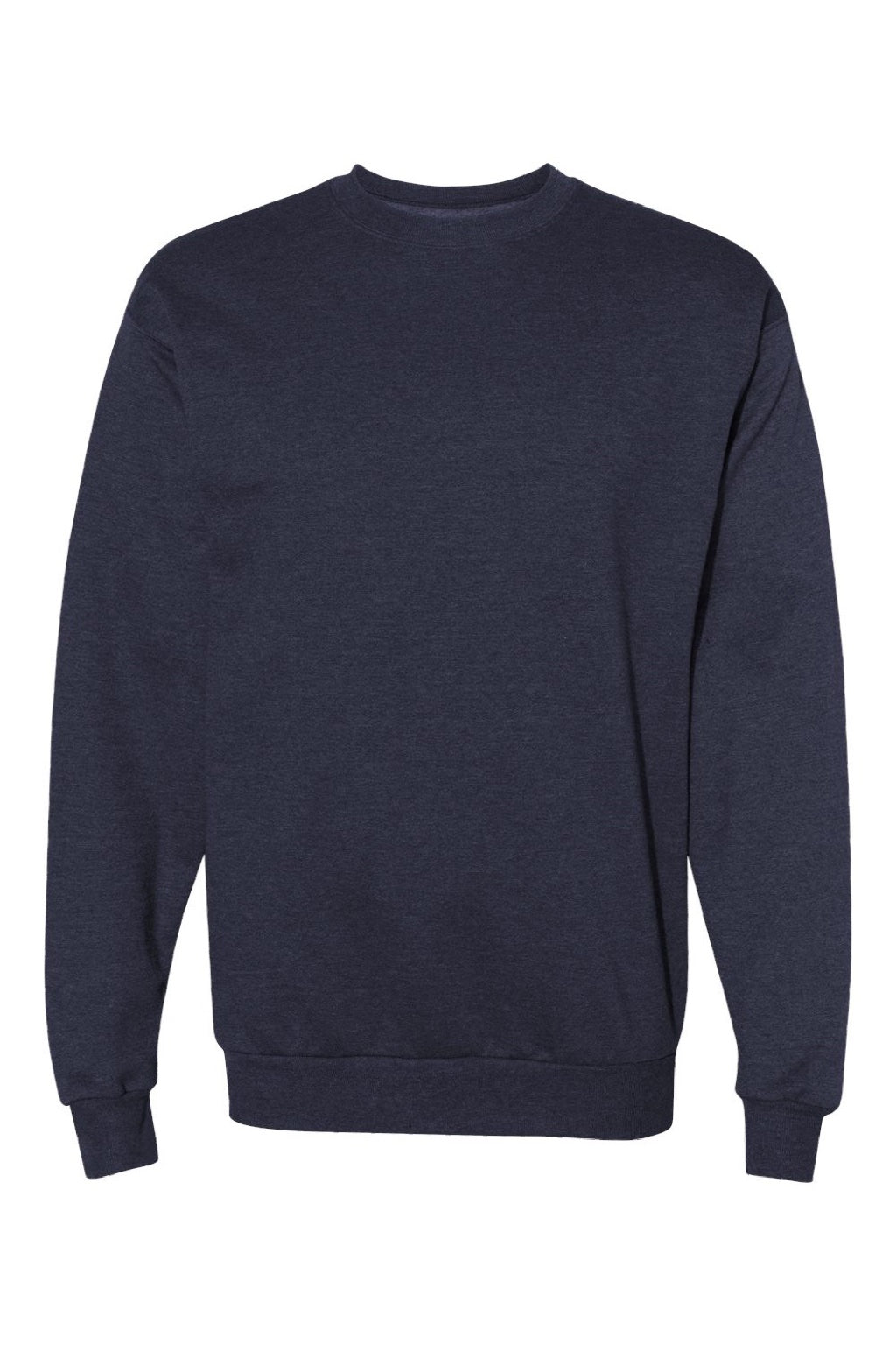Hanes P160 Mens EcoSmart Print Pro XP Pill Resistant Fleece Crewneck Sweatshirt Heather Navy Blue Flat Front