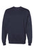 Hanes P160 Mens EcoSmart Print Pro XP Pill Resistant Fleece Crewneck Sweatshirt Heather Navy Blue Flat Front