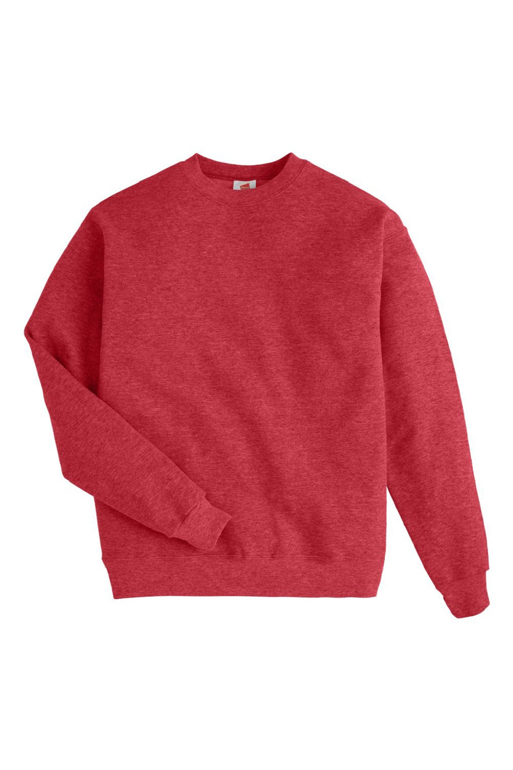 Hanes P160 Mens EcoSmart Print Pro XP Pill Resistant Fleece Crewneck Sweatshirt Heather Red Flat Front