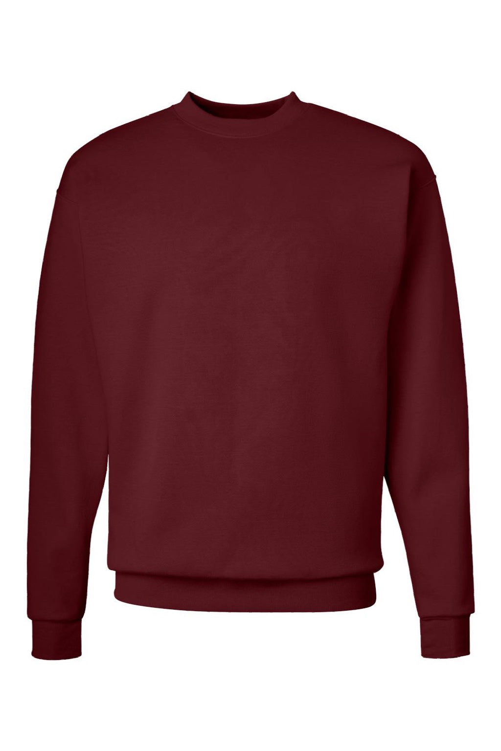 Hanes P160 Mens EcoSmart Print Pro XP Pill Resistant Fleece Crewneck Sweatshirt Maroon Flat Front