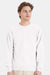 Hanes P160 Mens EcoSmart Print Pro XP Pill Resistant Fleece Crewneck Sweatshirt White Model Front
