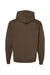 Hanes P170 Mens EcoSmart Print Pro XP Pill Resistant Hooded Sweatshirt Hoodie w/ Pouch Pocket Army Brown Flat Back