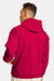 Hanes P170 Mens EcoSmart Print Pro XP Pill Resistant Hooded Sweatshirt Hoodie w/ Pouch Pocket Athletic Crimson Red Model Back