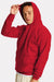 Hanes P170 Mens EcoSmart Print Pro XP Pill Resistant Hooded Sweatshirt Hoodie w/ Pouch Pocket Athletic Crimson Red Model Side