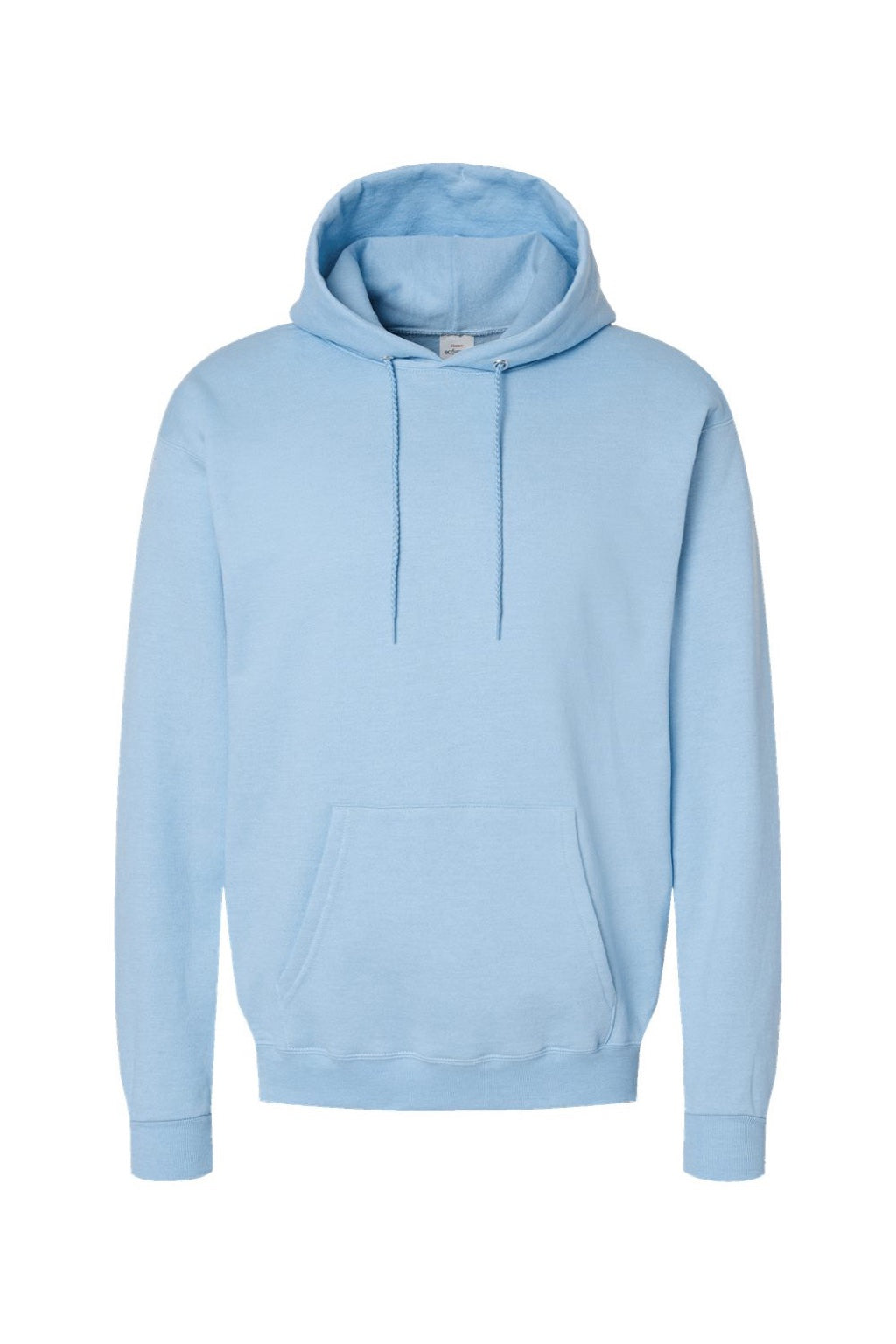 Hanes P170 Mens EcoSmart Print Pro XP Pill Resistant Hooded Sweatshirt Hoodie w/ Pouch Pocket Light Blue Flat Front