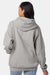 Hanes P170 Mens EcoSmart Print Pro XP Pill Resistant Hooded Sweatshirt Hoodie w/ Pouch Pocket Light Steel Grey Model Back