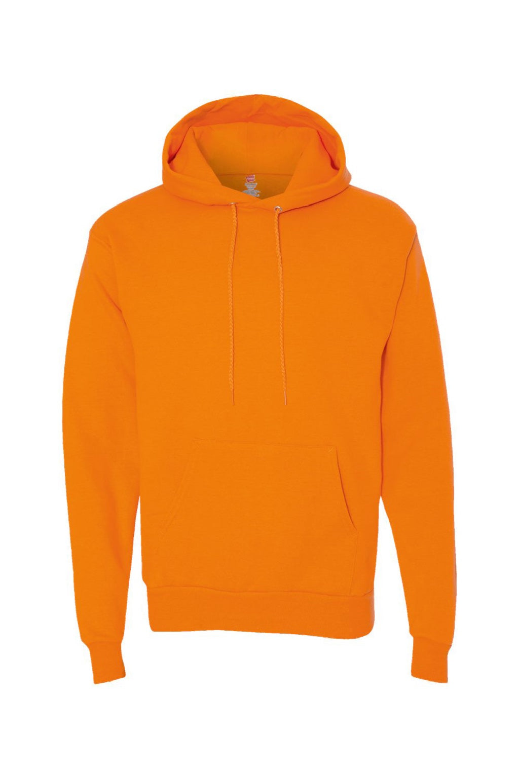 Hanes P170 Mens EcoSmart Print Pro XP Pill Resistant Hooded Sweatshirt Hoodie w/ Pouch Pocket Safety Orange Flat Front