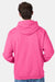 Hanes P170 Mens EcoSmart Print Pro XP Pill Resistant Hooded Sweatshirt Hoodie w/ Pouch Pocket Safety Pink Model Back