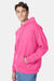 Hanes P170 Mens EcoSmart Print Pro XP Pill Resistant Hooded Sweatshirt Hoodie w/ Pouch Pocket Safety Pink Model Side