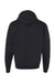 Hanes P180 Mens EcoSmart Print Pro XP Pill Resistant Full Zip Hooded Sweatshirt Hoodie w/ Pockets Black Flat Back
