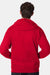 Hanes P180 Mens EcoSmart Print Pro XP Pill Resistant Full Zip Hooded Sweatshirt Hoodie w/ Pockets Deep Red Model Back