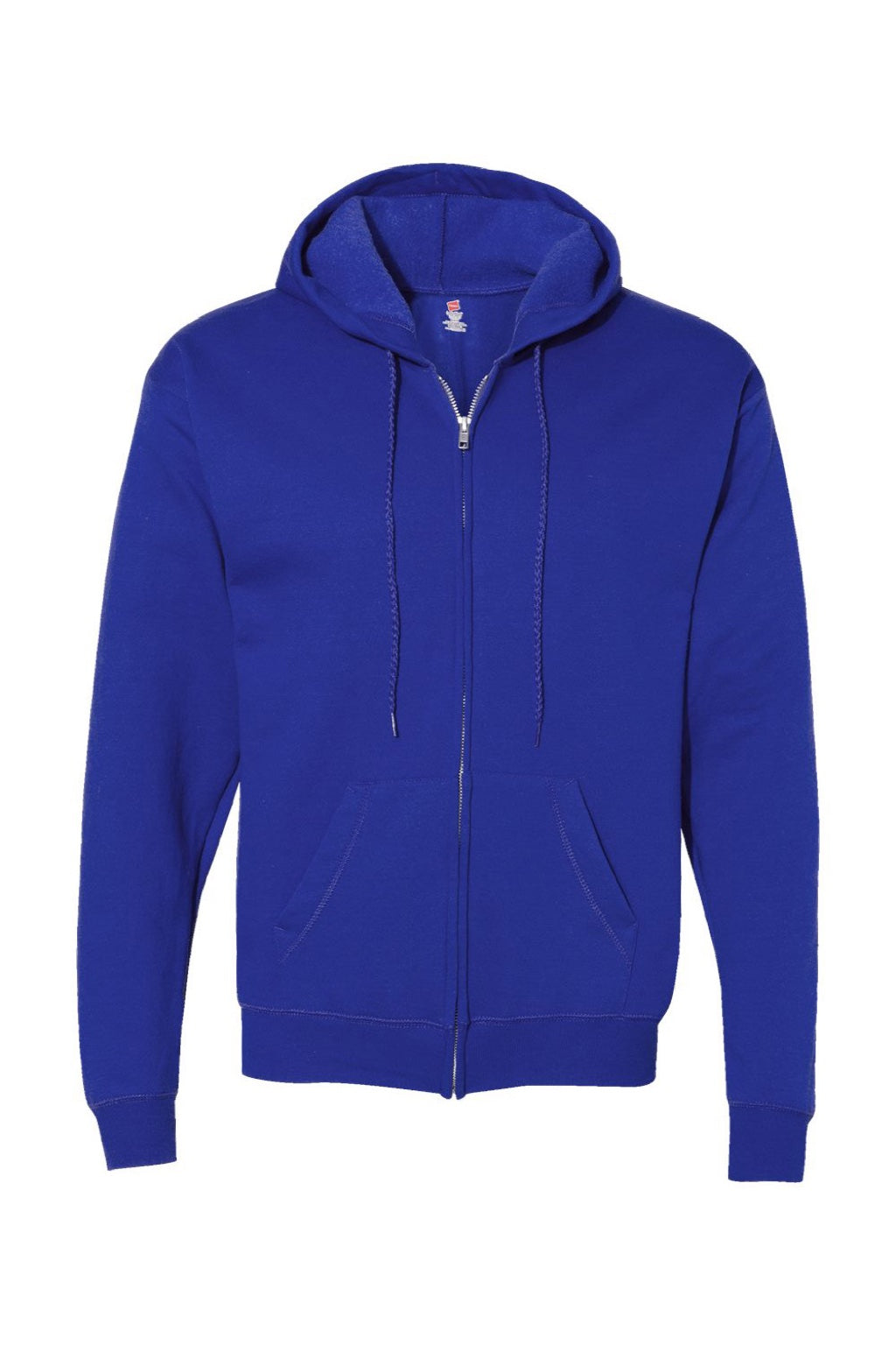 Hanes P180 Mens EcoSmart Print Pro XP Pill Resistant Full Zip Hooded Sweatshirt Hoodie w/ Pockets Deep Royal Blue Flat Front