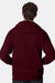 Hanes P180 Mens EcoSmart Print Pro XP Pill Resistant Full Zip Hooded Sweatshirt Hoodie w/ Pockets Maroon Model Back
