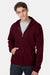 Hanes P180 Mens EcoSmart Print Pro XP Pill Resistant Full Zip Hooded Sweatshirt Hoodie w/ Pockets Maroon Model Front