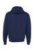 Hanes P180 Mens EcoSmart Print Pro XP Pill Resistant Full Zip Hooded Sweatshirt Hoodie w/ Pockets Navy Blue Flat Back