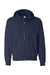Hanes P180 Mens EcoSmart Print Pro XP Pill Resistant Full Zip Hooded Sweatshirt Hoodie w/ Pockets Navy Blue Flat Front