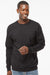Hanes RS160 Mens Perfect Sweats Crewneck Sweatshirt Black Model Front