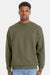 Hanes RS160 Mens Perfect Sweats Crewneck Sweatshirt Fatigue Green Model Front