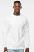 Hanes RS160 Mens Perfect Sweats Crewneck Sweatshirt White Model Front