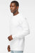 Hanes RS160 Mens Perfect Sweats Crewneck Sweatshirt White Model Side