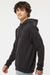 Hanes RS170 Mens Perfect Sweats Hooded Sweatshirt Hoodie w/ Pouch Pocket Black Model Side