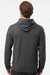 Hanes RS170 Mens Perfect Sweats Hooded Sweatshirt Hoodie w/ Pouch Pocket Heather Charcoal Grey Model Back