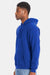 Hanes RS170 Mens Perfect Sweats Hooded Sweatshirt Hoodie w/ Pouch Pocket Deep Royal Blue Model Side