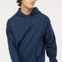 Hanes Mens Perfect Sweats Hooded Sweatshirt Hoodie w/ Pouch Pocket - Navy Blue