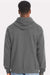 Hanes RS170 Mens Perfect Sweats Hooded Sweatshirt Hoodie w/ Pouch Pocket Smoke Grey Model Back