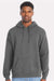Hanes RS170 Mens Perfect Sweats Hooded Sweatshirt Hoodie w/ Pouch Pocket Smoke Grey Model Front