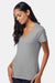Hanes S04V Womens Perfect-T Short Sleeve V-Neck T-Shirt Light Steel Grey Model Side