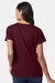 Hanes S04V Womens Perfect-T Short Sleeve V-Neck T-Shirt Maroon Model Back