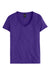 Hanes S04V Womens Perfect-T Short Sleeve V-Neck T-Shirt Purple Flat Front