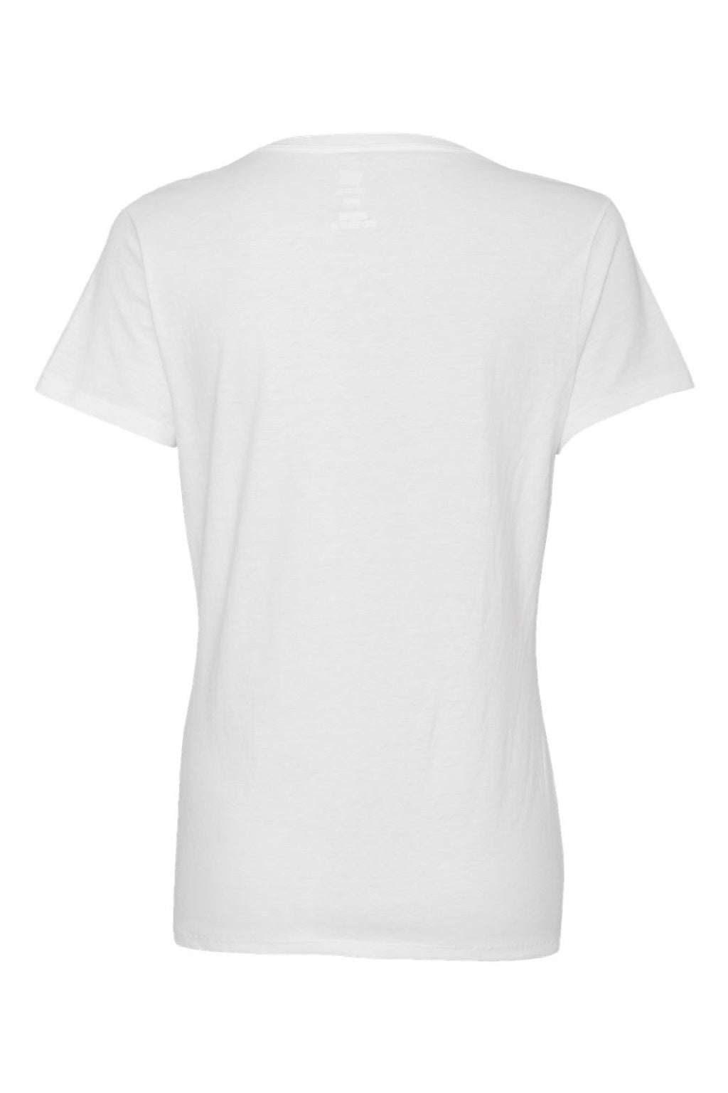 Hanes S04V Womens Perfect-T Short Sleeve V-Neck T-Shirt White Flat Back