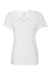 Hanes S04V Womens Perfect-T Short Sleeve V-Neck T-Shirt White Flat Front