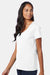 Hanes S04V Womens Perfect-T Short Sleeve V-Neck T-Shirt White Model Side
