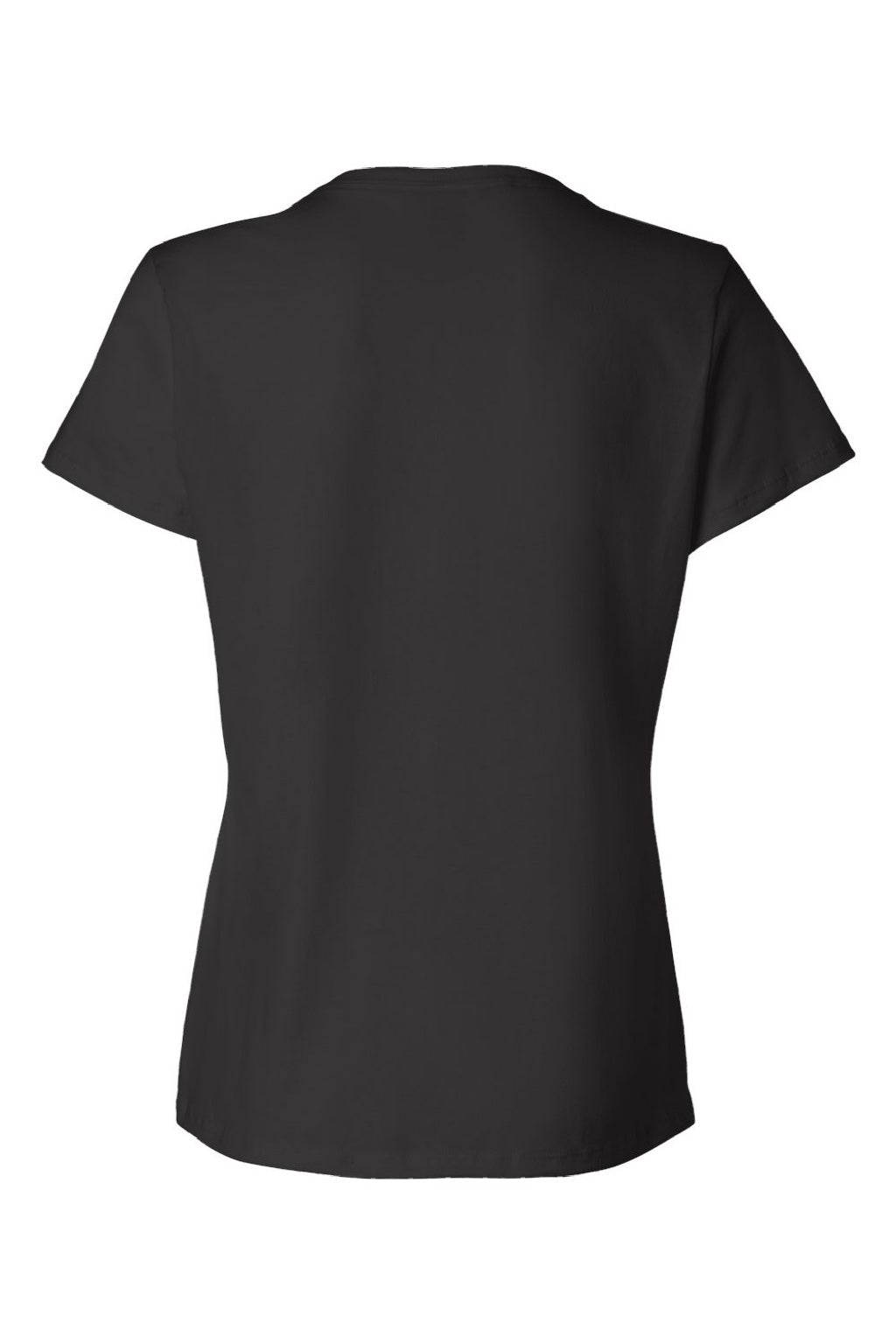 Hanes SL04 Womens Perfect-T Short Sleeve Crewneck T-Shirt Black Flat Back