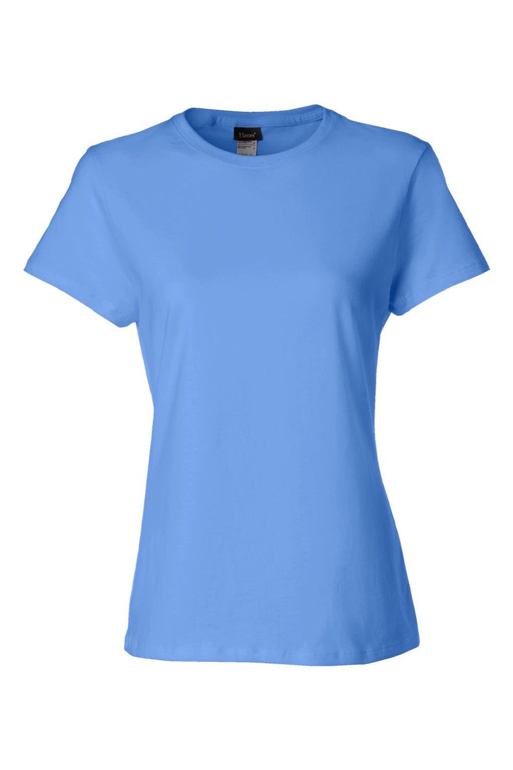 Hanes SL04 Womens Perfect-T Short Sleeve Crewneck T-Shirt Carolina Blue Flat Front