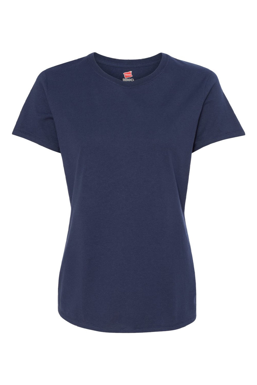 Hanes SL04 Womens Perfect-T Short Sleeve Crewneck T-Shirt Navy Blue Flat Front